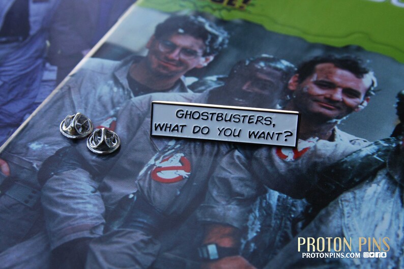 Ghostbusters What Do You Want Ghostbusters Enamel Pin Etsy