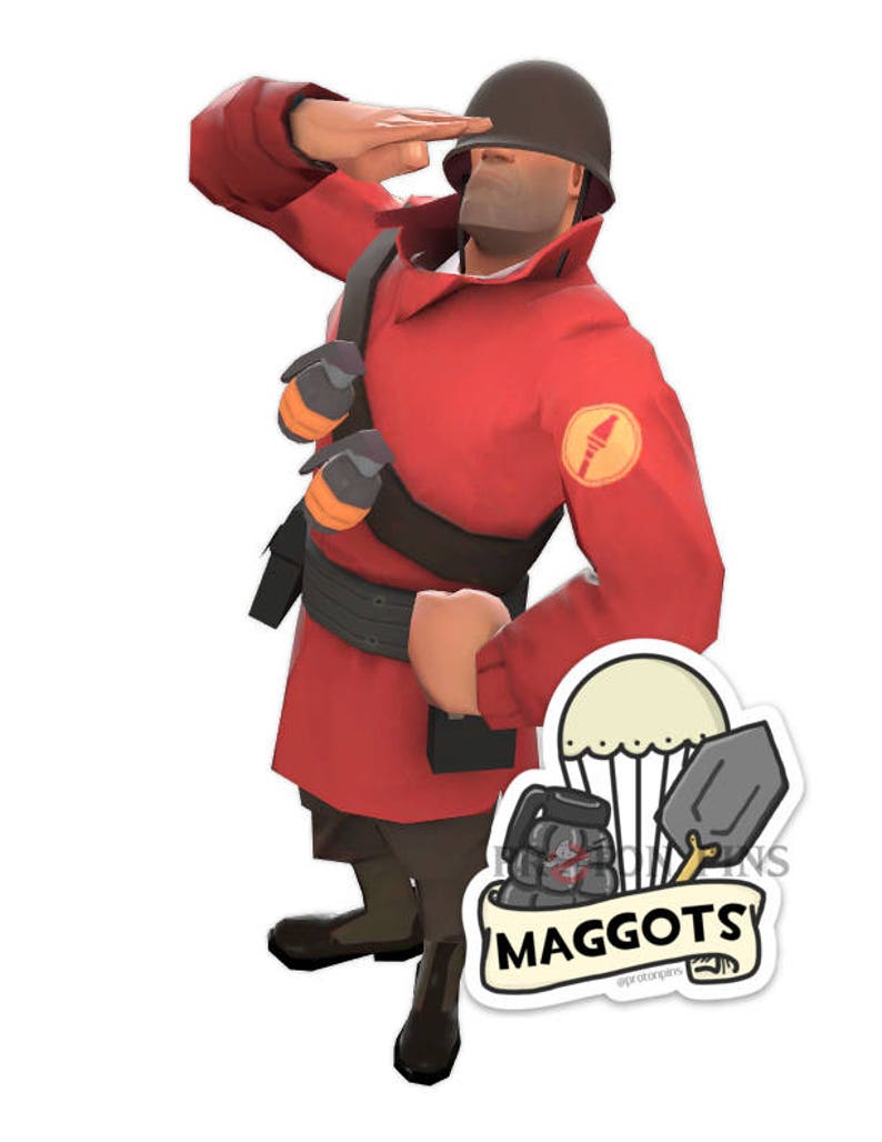 Maggots Team Fortress 2 Class Badge Soldier Vinyl Sticker Etsy