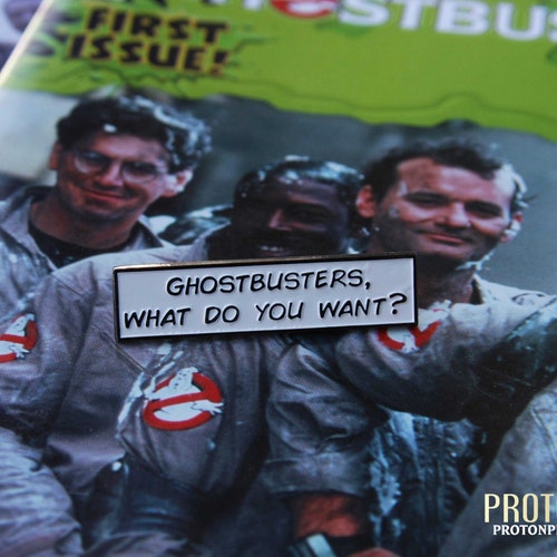 Ghostbusters What Do You Want Ghostbusters Enamel Pin Etsy