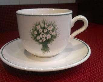 Daisy Cappuccino Cup/bowl con Saucer de Carre blanc en Francia
