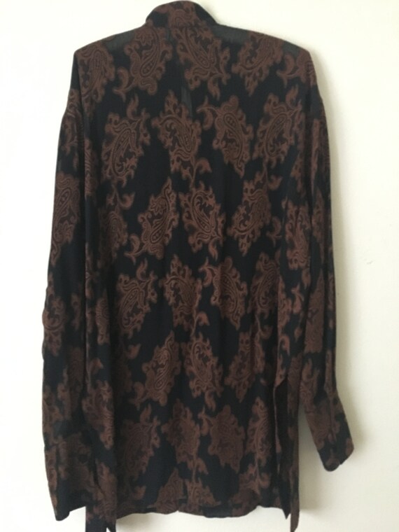 Ellen Tracy Black and Bronze Large Paisley Elegan… - image 3