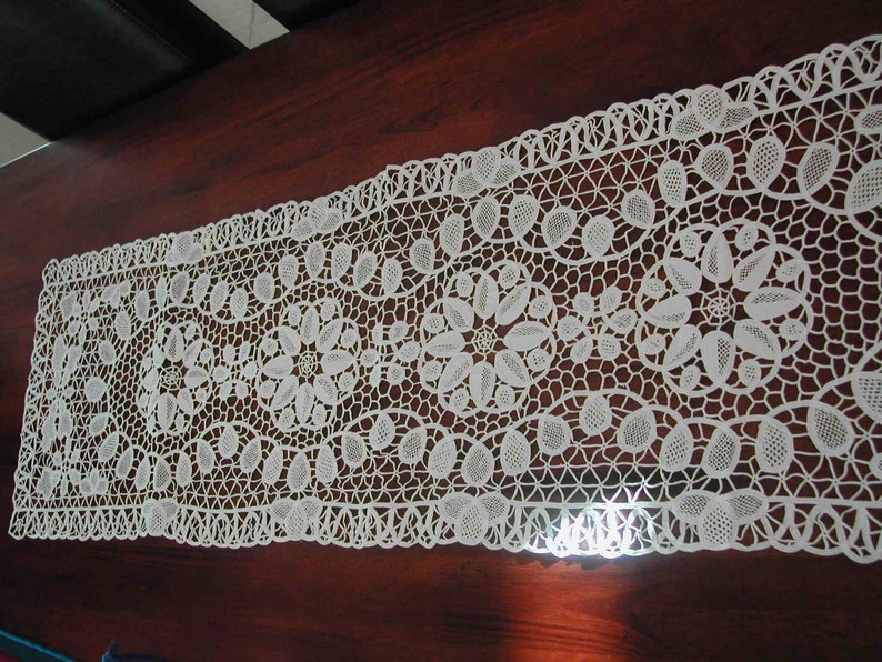 Reticella Lace Table Runner Approx. 14 X 50 Etsy