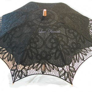 Ombrellone in pizzo nero Battenburg
