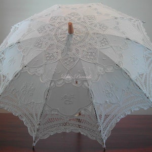 IVORY (cream) Lace Parasol - Wedding, Bridal Shower, Quinceniera, Prom, Coctail Pary