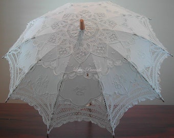 IVORY (cream) Lace Parasol - Wedding, Bridal Shower, Quinceniera, Prom, Coctail Pary