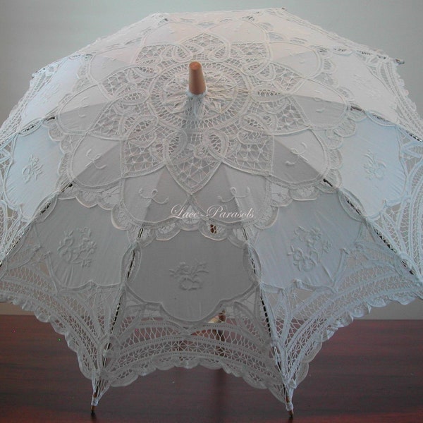 IVORY (cream) Lace Parasol - Wedding, Bridal Shower, Quinceniera, Prom, Coctail Pary