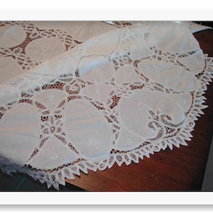 Battenburg Lace Oval Tablecloth approx. 64 x 94&quot;