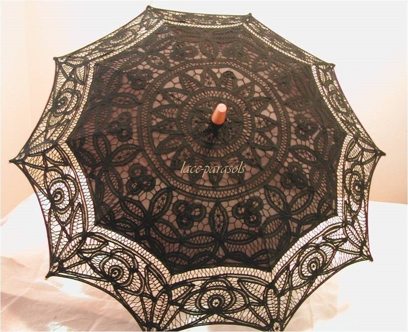 Black Lace Parasol Sun Umbrella