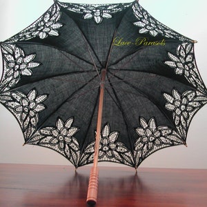 Cotton Lace Parasol Vintage Goth Halloween