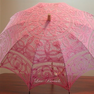 PINK Lace Parasol Vintage Wedding