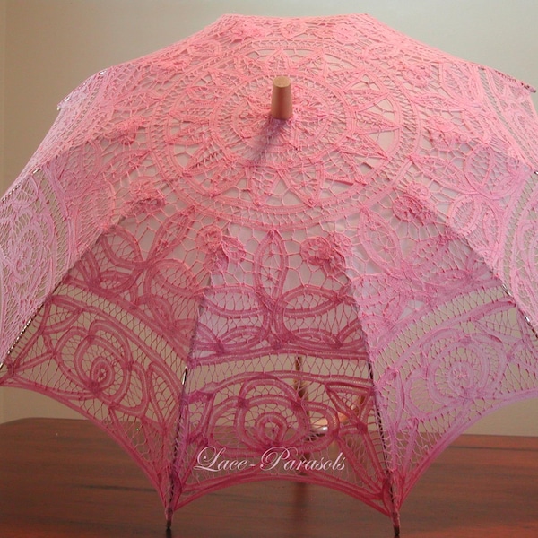 Parasol en dentelle ROSE mariage vintage