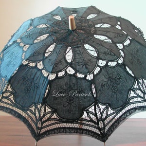 Ecru Lace Parasol - Wedding, Bridal Shower, Quinceanera, Prom, Coctail Pary Wedding Linen Parasol Lace Floral Bridal Parasol
