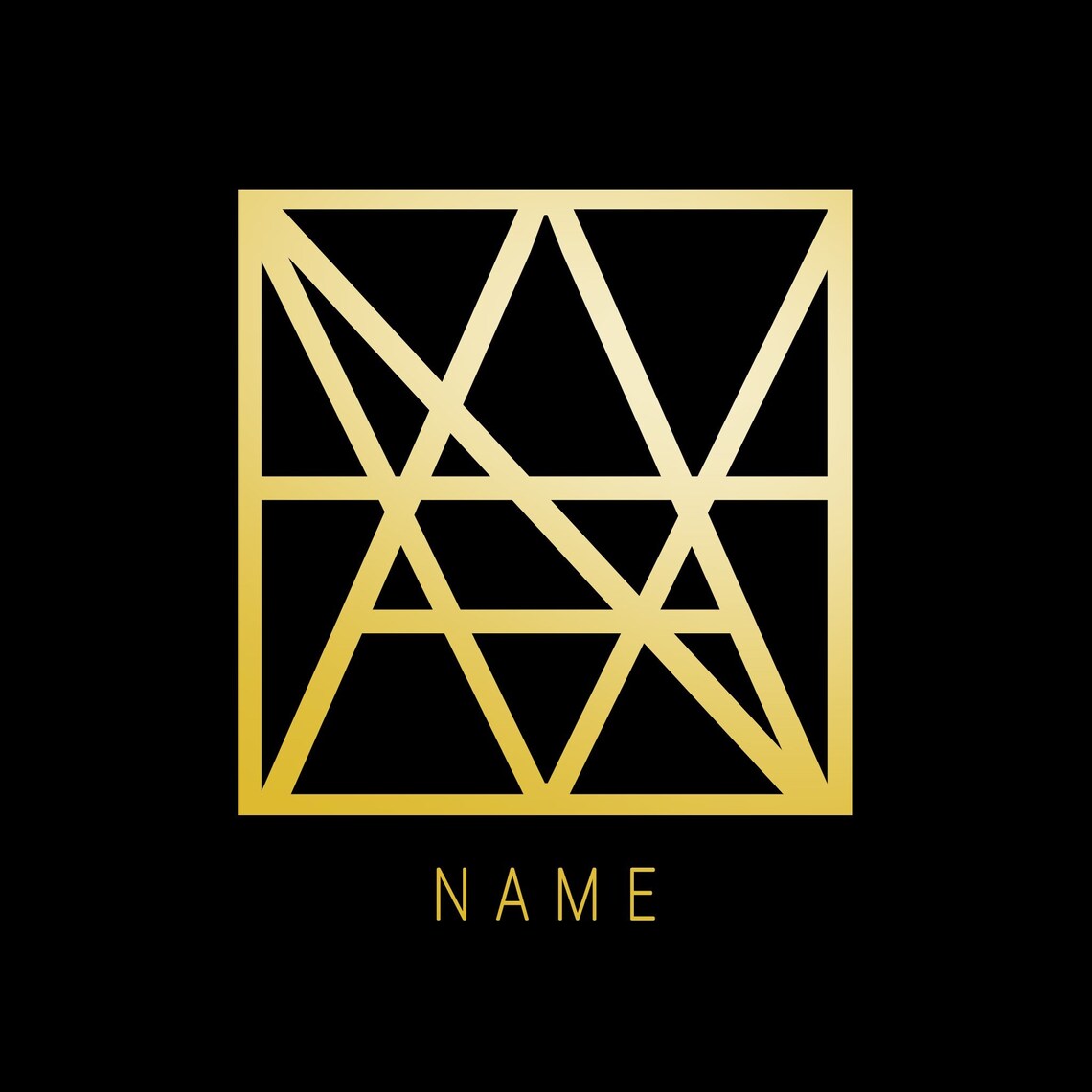Personalised Geometric Line Art Name Logo Digital Download Etsy