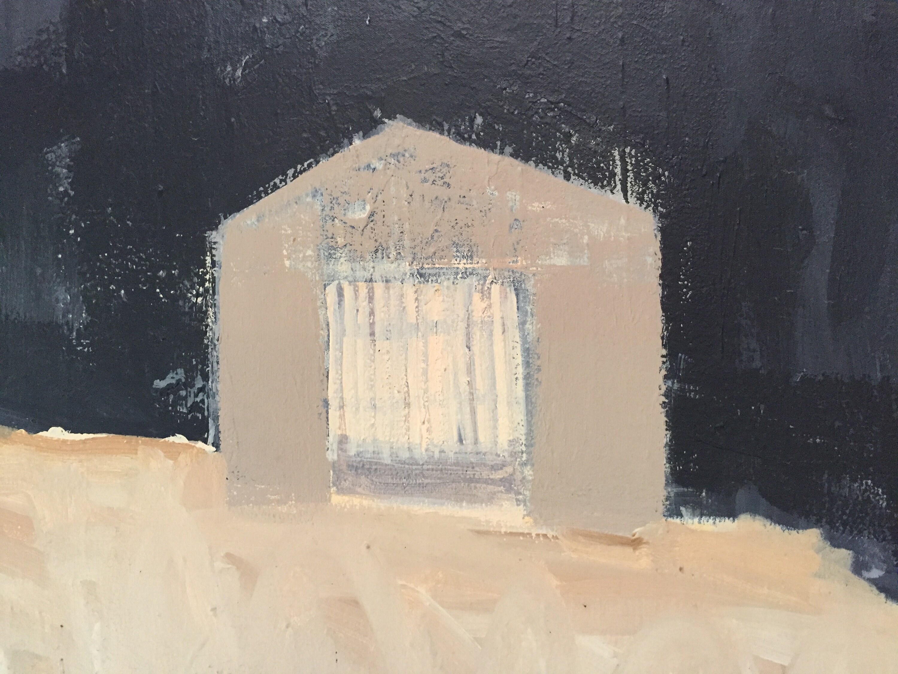 Modern Art Print Barn Painting Primitive Style Artwork Etsy