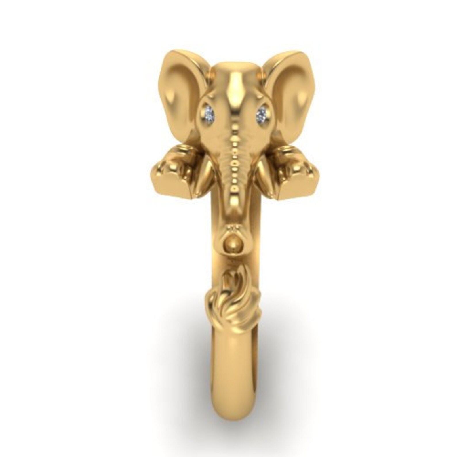 14k Gold Elephant Ring Etsy