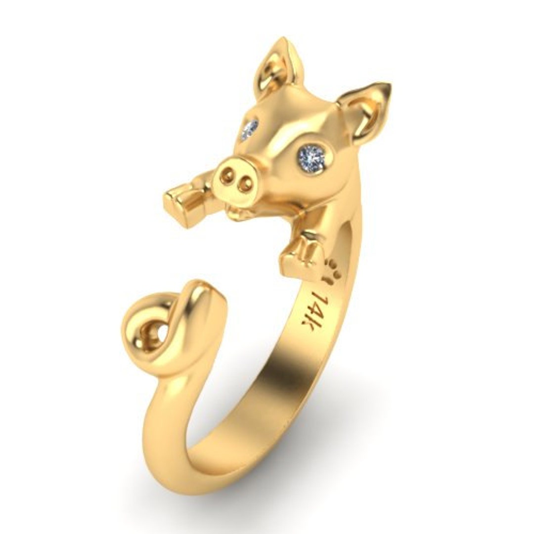 Pikelet Rings 14k Gold Piglet Ring - Etsy