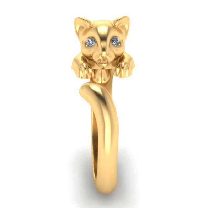 Cat 14k gold ring Etsy