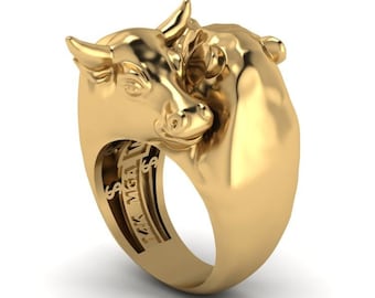 Wall street bull The Wolf of Wall Street ring Sterling Silver 925 