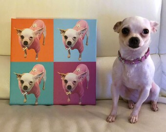 Custom Canvas Pet Warhol Artwork