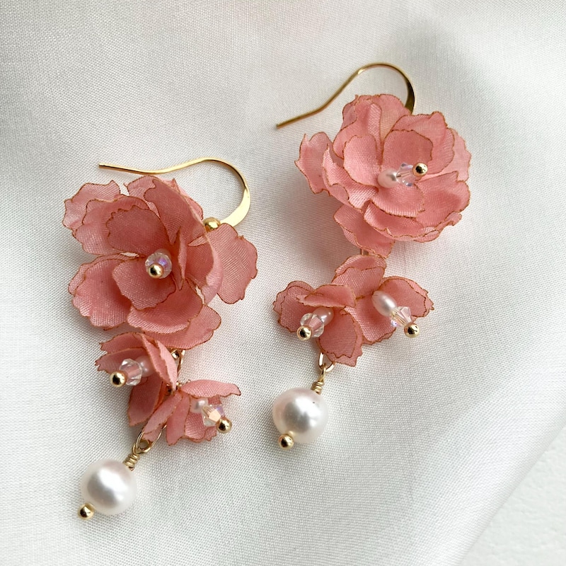 Theresa Earrings in Peony