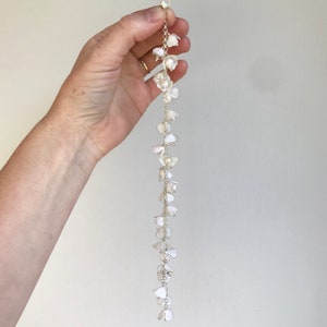 Bracelet, Bridal Bracelet, wedding Bracelet, Wedding set, Bridal Set, Flower Bracelet, Adjustable Chain, silver, pearl, crystal, silk image 6