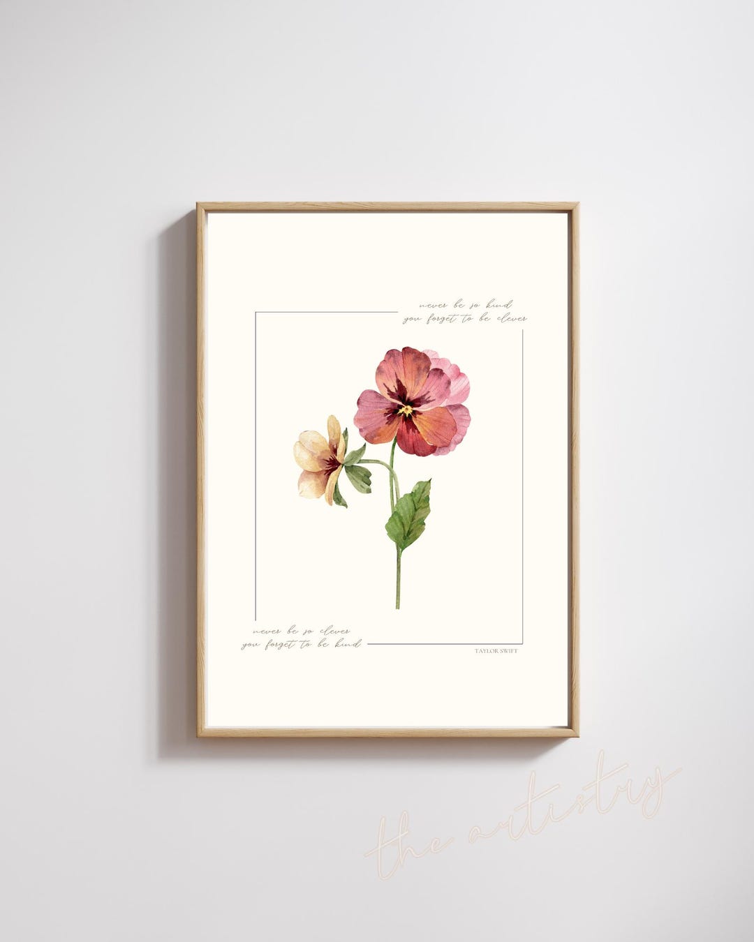 Watercolor Floral Quote Art Print | Minimalist Cottagecore (digital ...