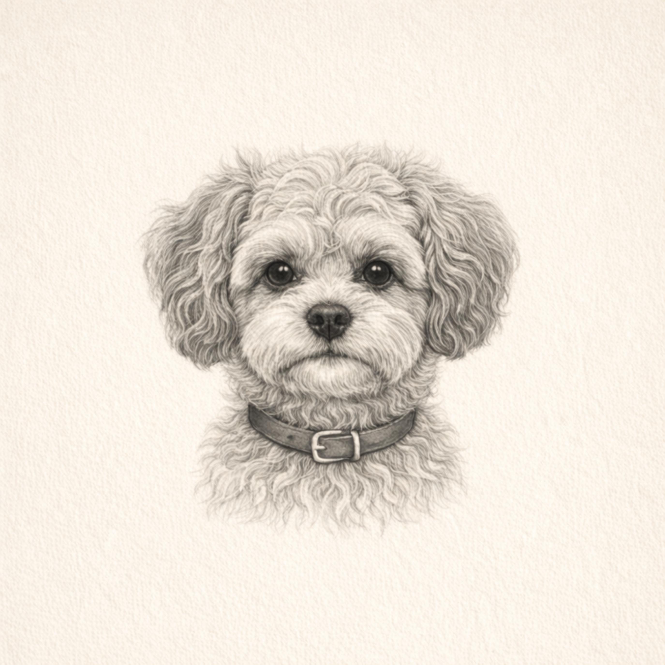 Cavapoo Dog Sketch Print | Vintage Style Pet Portrait (instant Download ...