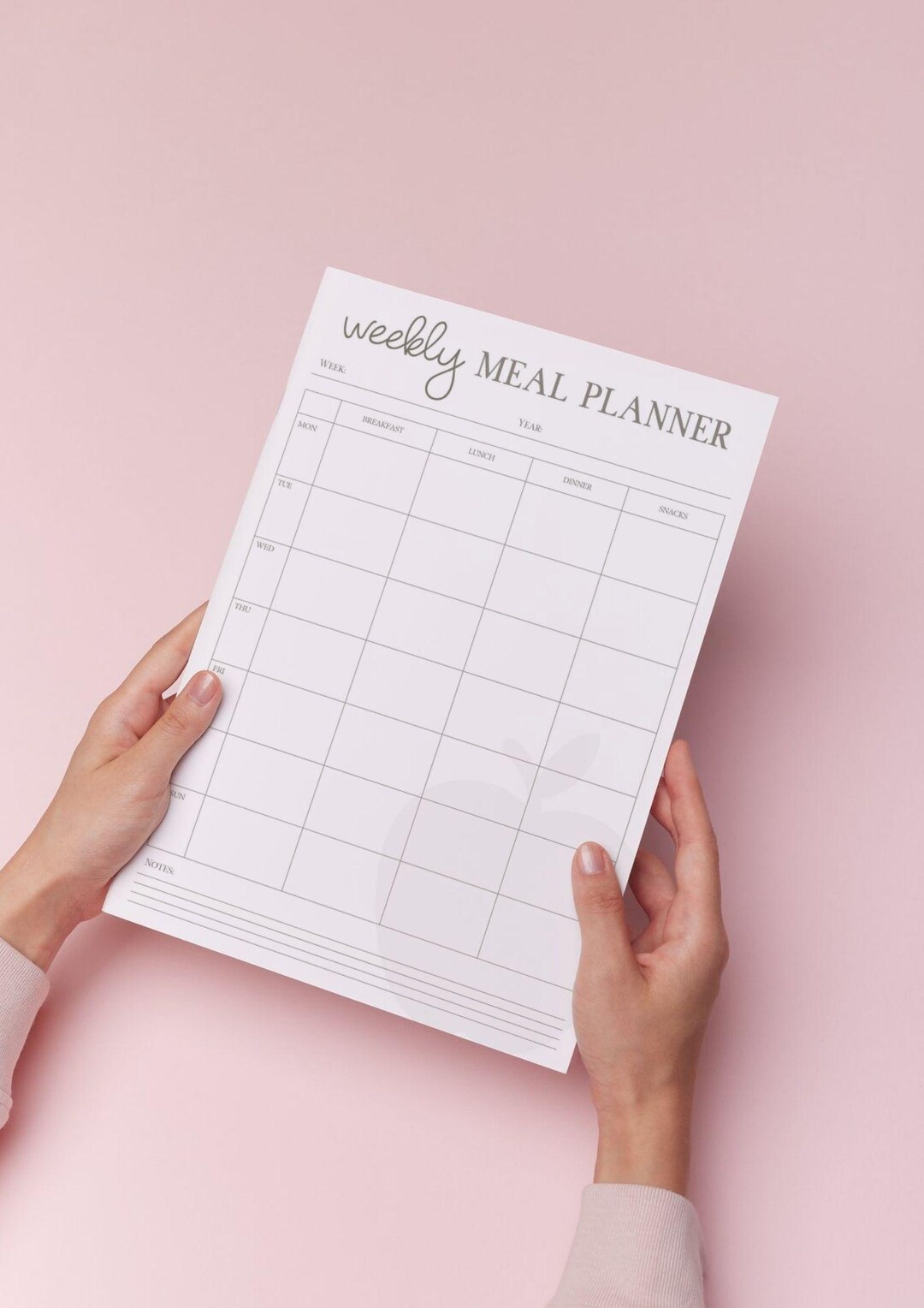 Weekly Meal Planner Printable – Minimalist Meal Planning Sheet ...