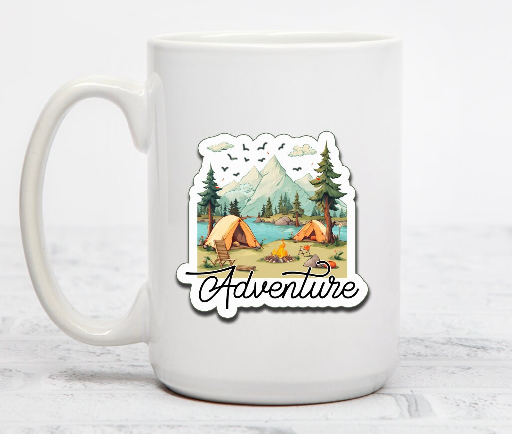 Adventure Sticker / Mountain Sun Sticker / Mountain Lover / Water Lover ...