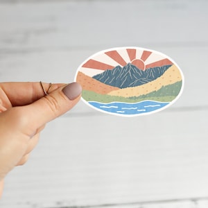 Mountain Sticker / Outdoor Sticker / Outdoor Lover Sticker / Sticker for Outdoor Lover / Mountain stickers / mountain and rainbow sticker /