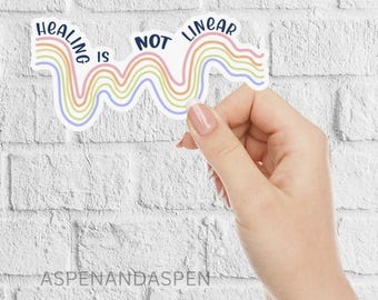 Healing is not linear / mental health sticker / sticker for mental health / mental health awareness / positive sticker / laptop sticker
