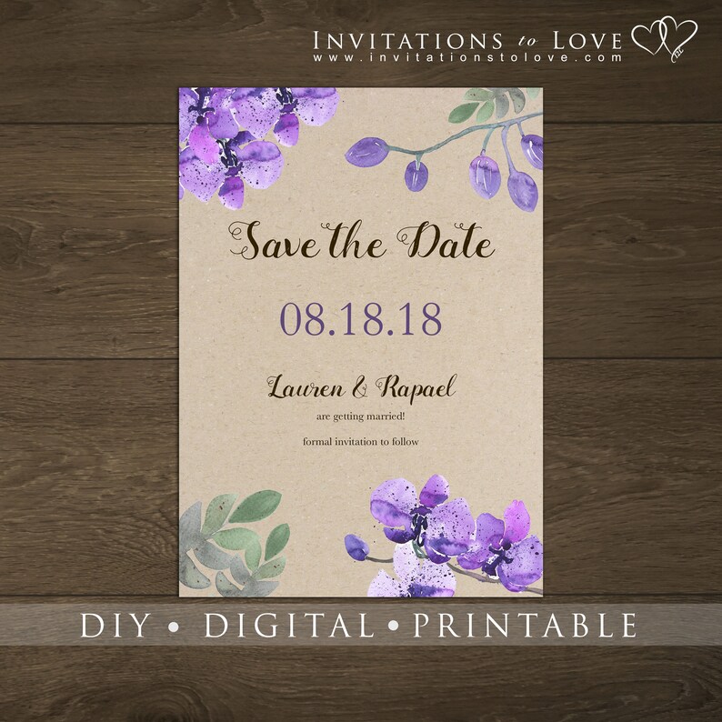 Full Suite Wedding Invitations DIY Custom Digital Wedding Stationary Rustic Floral INSTANT DOWNLOAD Printable Wedding Stationary