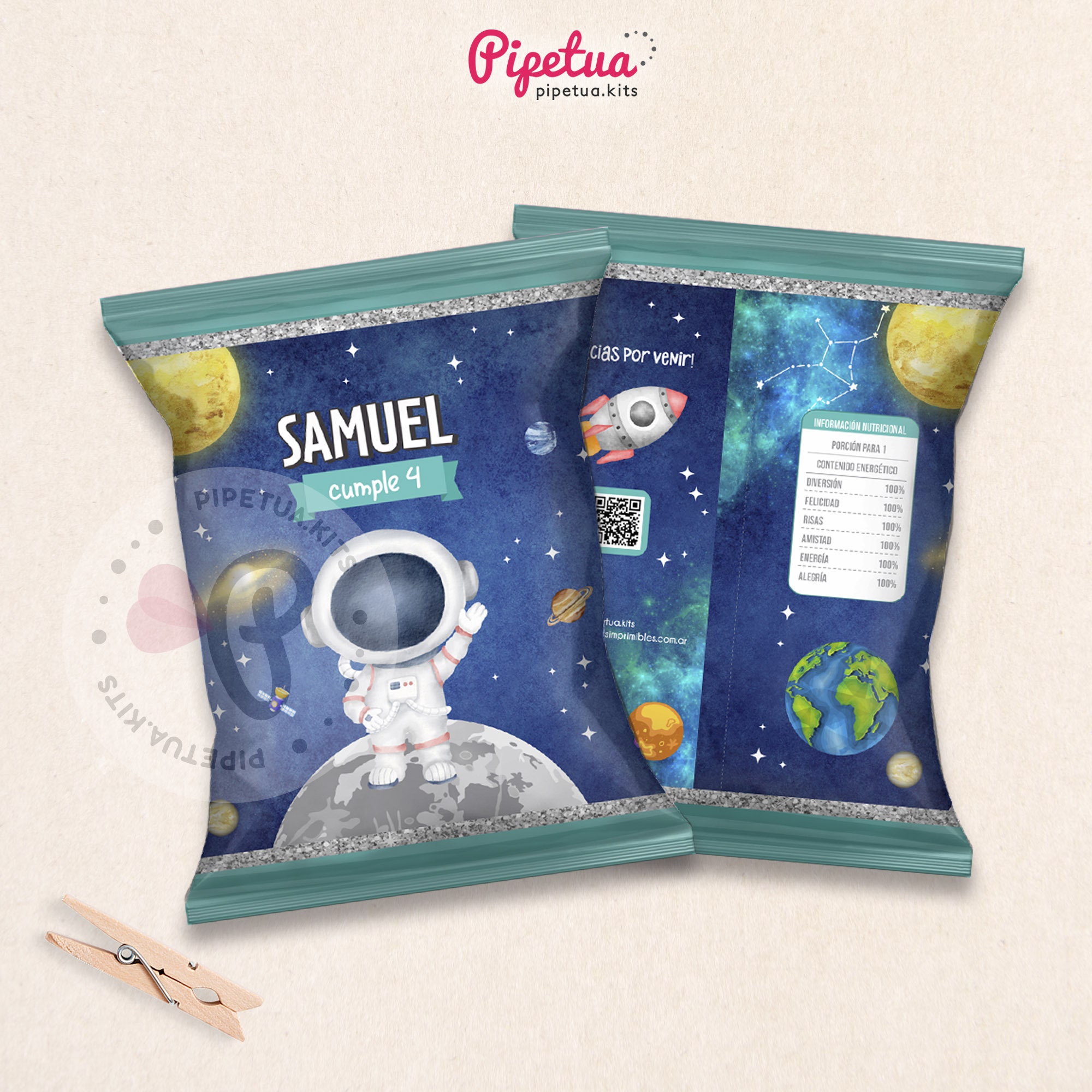 Kit Imprimible Astronauta Espacio Planetas Universo Decoración Para  Cumpleaños, Pack Digital Para Cumpleaños Kit Imprimible 