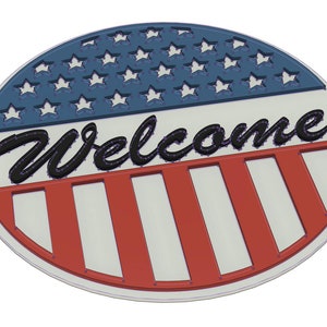 USA Flagge Willkommensschild Glowforge Laser Projekt SVG Datei