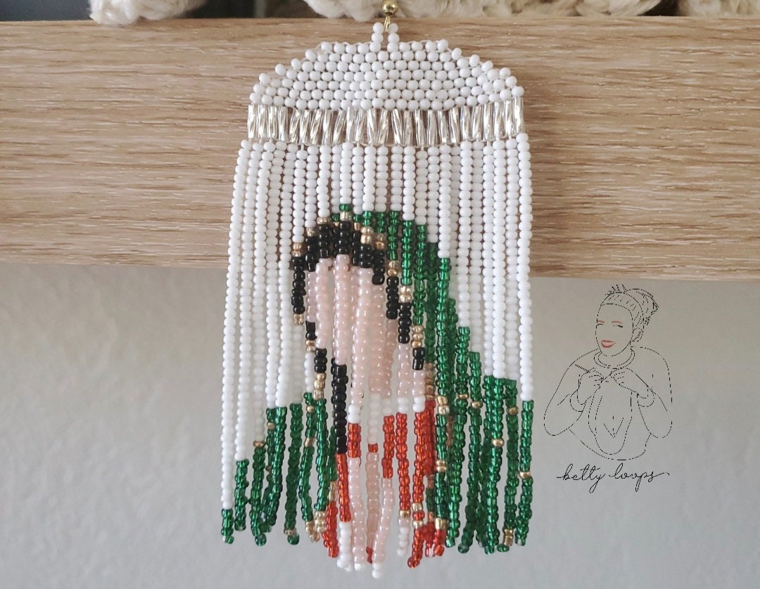 PATTERN for Our Lady of Guadalupe beaded earrings