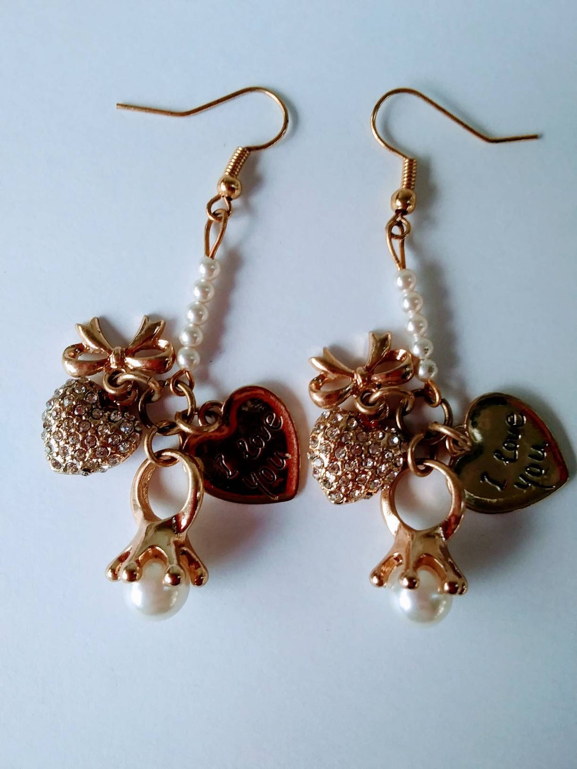 Beaded Charm Earrings Etsy