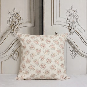 Federa per cuscino moderna vintage rosa salmone con stampa floreale e sfondo beige crema, federa quadrata decorativa 18 20 26 pollici