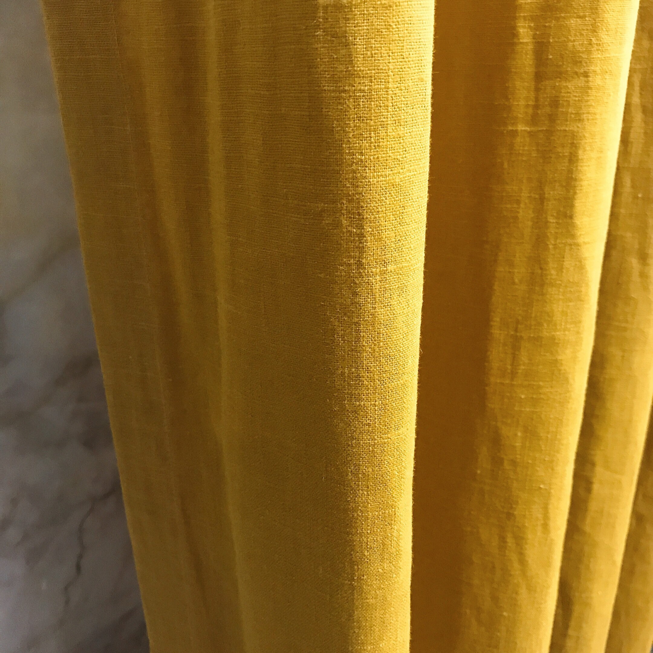 Mustard Colored Linen Curtain Panel 64 71 84 90 96 108 inch Etsy