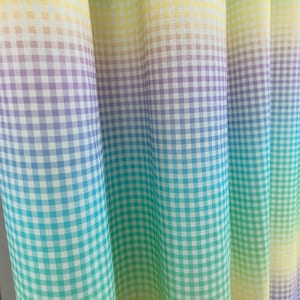Rainbow Gradient Print Pattern Washed Linen Cotton Curtain Drapery Panel 53 Width Various Custom Lengths Custom Drapes