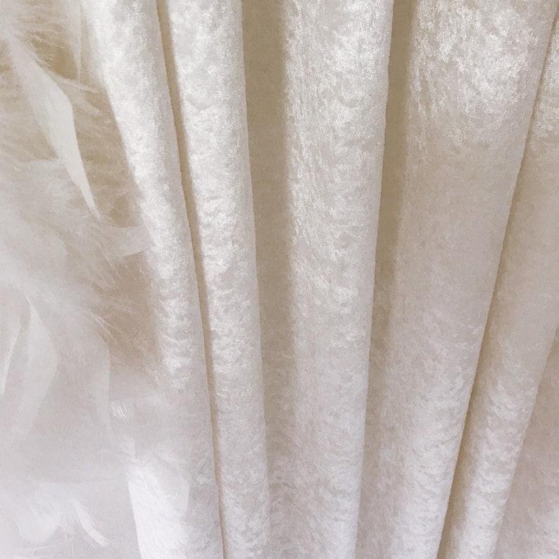 Glam White Velvet Curtain Drapery Panel Various Colors 64 84 Etsy