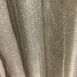 Golden Metallic Accents Black Mesh Weave Sheer Curtain Panel 63 84 90 96 inch Long by 45 inch Wide Window Treatments