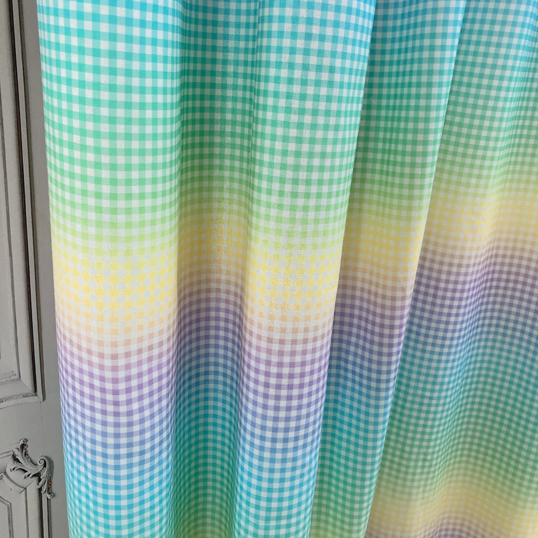 Rainbow Gradient Print Pattern Washed Linen Cotton Curtain - Etsy
