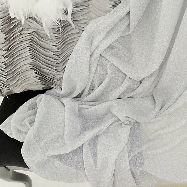 Silver Sparkle Sheer Curtain Drapery Panel Etsy