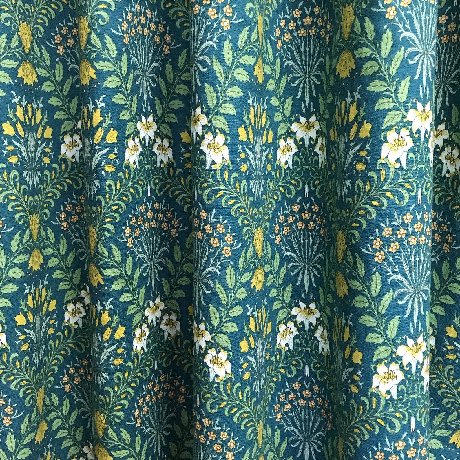 Modern Vintage Mustard Floral Botanical Big Pattern Washed Etsy