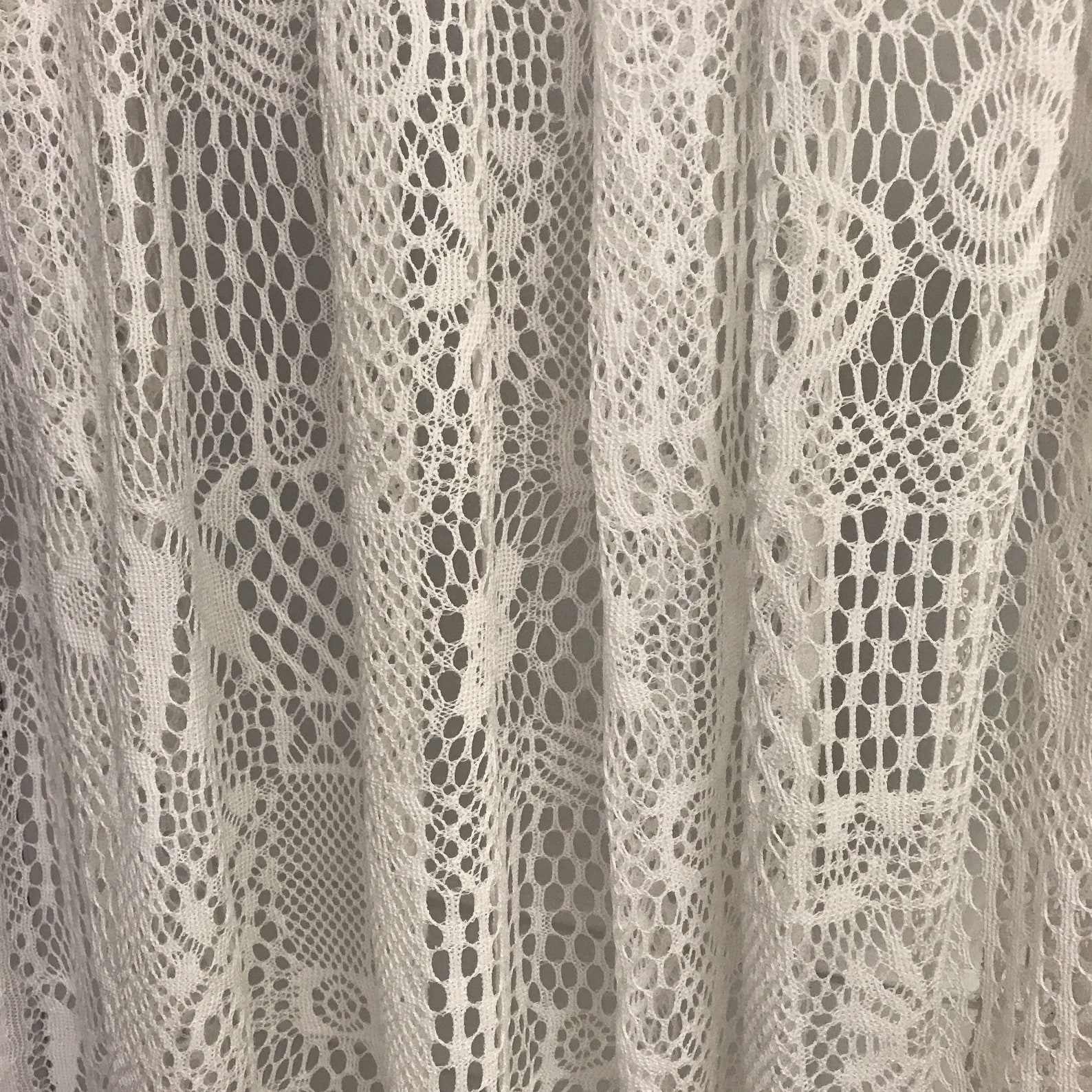 Ivory Crochet Sheer Curtain Voile Panel Sheer Curtain 63 84 90 - Etsy