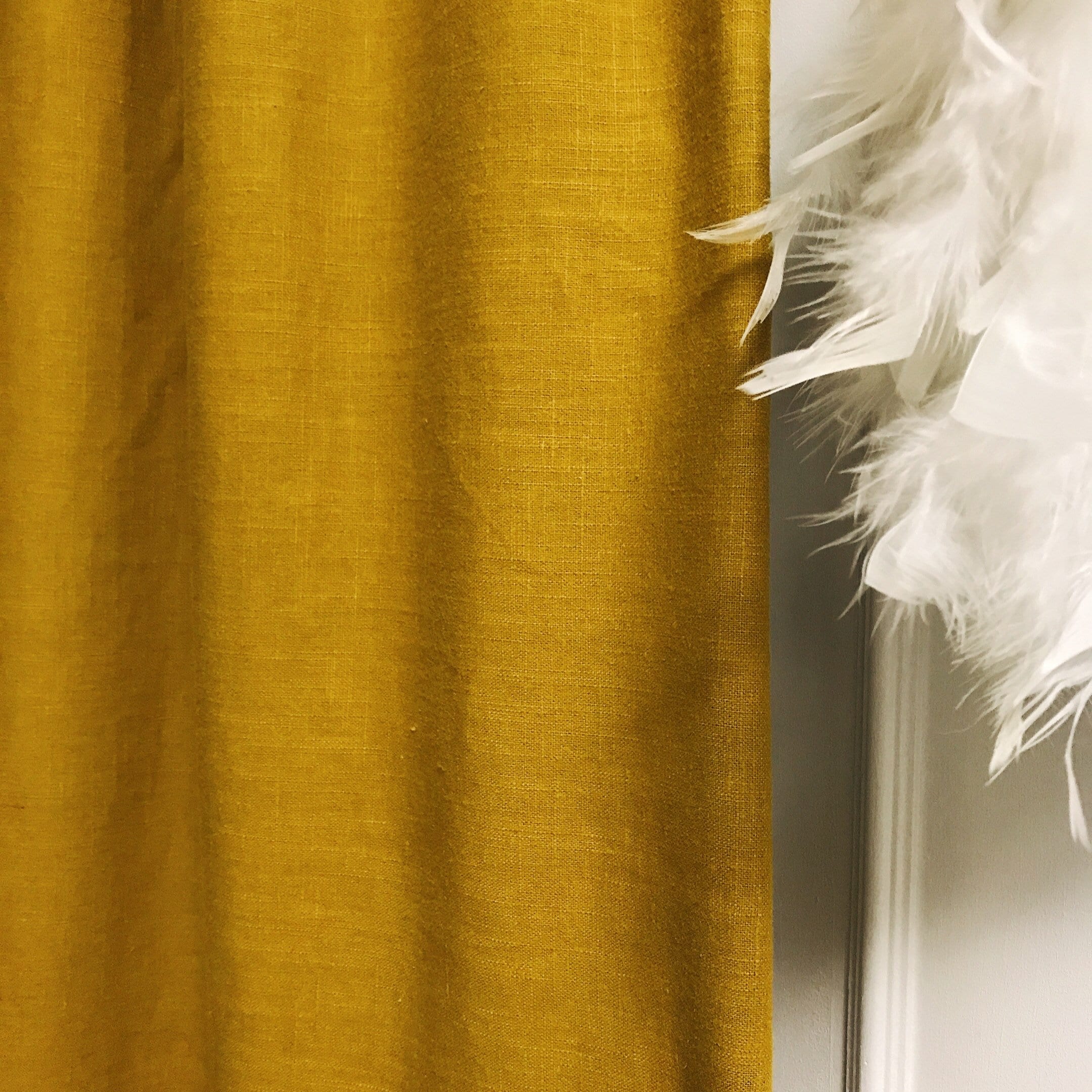 Mustard Colored Linen Curtain Drapery Panel 50 Width Various Etsy UK