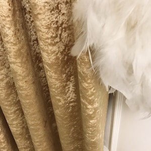 Vintage Glam Gold Subtle Gloss Velvet Curtain Drapery Panel Various Colors 64 84 90 96 inch Long by 53 inch Wide Window Treatments