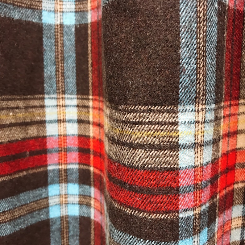 Modern Vintage Brown Tartan Plaid Pattern Curtain Check Wool - Etsy