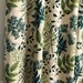 Modern Vintage Green Leaf Pattern Washed Linen Cotton Curtain Raw Natural Linen Beige Background Drapery Panel 55 inch Width Various Lengths 