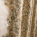 Modern Vintage Light Orange Plum Pink Floral Pattern Washed Linen Cotton Curtain Natural Beige Background Drapery 53 Width Various Lengths product logo